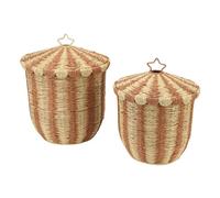ASHATA Panier de Rangement tissé avec Couvercle, Matériaux de qualité Supérieure, Solution de Rangement Multifonctionnelle, Salles de Jeux, Articles Ménagers