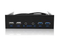 ASHATA Panneau Avant USB, Panneau Avant USB 3.0 + USB 2.0 19PIN HD Audio Extension pour WinXP / 2003 / Vista / 2008 / 7 / WIN8 32 / 64BIT / Mac