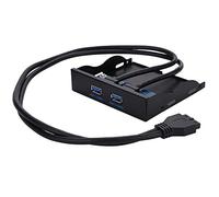 ASHATA Panneau Frontal, 3,5 Pouces Front Panel Connector avec 2 Ports USB 3.0, 19 PIN vers 2 Ports USB HUB