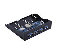 ASHATA Panneau Frontal, 3,5 Pouces Front Panel Connector avec 4 Ports USB 3.0, 19 PIN vers 4 Ports USB HUB