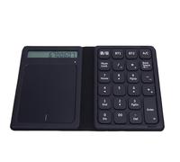 ASHATA Pavé Bluetooth Ultra Fine Pliable, Clavier Numérique sans Fil 2,4 G Pliable avec Calculatrice D'affichage et pavé Tactile avec étui en Cuir PU pour Ordinateur Portable pour