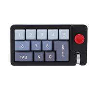 ASHATA Pavé Numérique Mécanique Filaire à 12 Touches, 12 RVB rétroéclairé par LED, pavé Numérique échangeable à Chaud avec Bouton Multifonction, Joystick, Rouleau Macro Programmable (Black)