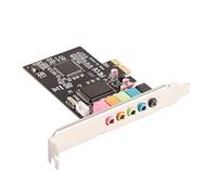 ASHATA PCI-E 6 Canaux Carte Son Stéréo pour Ordinateur de Bureau | Sortie 6 canaux, interface PCI Express, élimination de la balance du bruit, champ sonore surround, CD de pilotes inclus