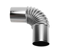 ASHATA Pellet Stove Pipe Elbow, Stainless Steel 90 Degrees