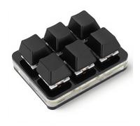 ASHATA Petit Clavier de Jeu Mécanique USB Filaire RVB DIY Programmable avec Interrupteur Rouge, Clavier Compact pour Ligne de Production, adapté pour Ordinateur à Usage Général (Black)