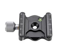 ASHATA Plaque de Fixation Rapide, Alliage D'aluminium, pour Trépied, 3/8 | Adaptateur de support de caméra, fonctionnement du bouton de précision, alignement du niveau à bulle, échelles gravées au ,