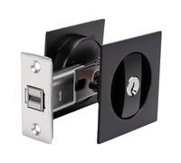 ASHATA Pocket Door Lock with Key, Robust Stainless Steel Design | Compatible avec les portes de 1,37 à 2,3 pouces d\'épaisseur, kit d\'installation facile, indicateur de confidentialité,