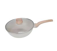 ASHATA Poêle à Frire Antiadhésive en Alliage D'aluminium avec Couvercle pour Cuisinière à Gaz à Induction, Sauteuse Saine pour les Grandes Familles, Universelle 11", Cuisine