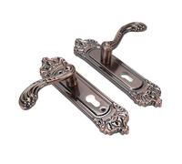ASHATA Poignée de Porte d'entrée de Style Européen, Levier de Porte d'entrée avec Touches de Verrouillage, Alliage Universel en Aluminium Calme, pour Chambre, Salle de Bain, Hôtels, Sous-sols