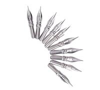 ASHATA Pointe de Calligraphie Flexible et Durable, Pointe de Rechange en Métal pour Stylo Plongeur, 10 Pointes Haute Performance pour Débutants en Bande Dessinée, Conception de Coupe de Fil (Plume