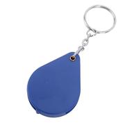 ASHATA Porte-clés Loupe à Grossissement 10X, Mini Loupe Portable avec étui Pliable pour la Lecture (BLUE)