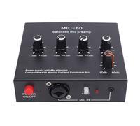 ASHATA Préampli Micro 48 V Alimentation Fantôme |Booster de Condensateur Dynamique de Sortie XLR pour le Streaming en Direct en Studio d'enregistrement