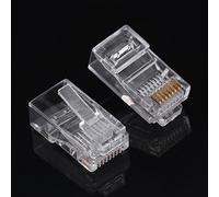 ASHATA Prise Modulaire 100 Pièces Cat5e RJ45, Connecteur Internet Réseau Cat5 Cat5e, Têtes de Prise Modulaires pour Câble RJ45 8P8C, Accessoires de Connexion Réseau, Transparent