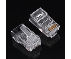 ASHATA Prise Modulaire 100 Pièces Cat5e RJ45, Connecteur Internet Réseau Cat5 Cat5e, Têtes de Prise Modulaires pour Câble RJ45 8P8C, Accessoires de Connexion Réseau, Transparent
