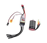 ASHATA Protection Complète RC Moteur sans Balais ESC Combo 6300KV et 75A ESC pour 1/10 Voitures Bateaux Dissipateur Thermique en Alliage D'aluminium