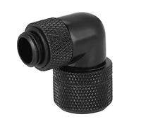 ASHATA Raccord de Refroidissement par Eau, Raccord de Refroidissement par Eau à Filetage G1/4, Tube épais, Coude à Angle Droit à 90 °, Matériau plaqué Cuivre, Finition Soignée (Noir)
