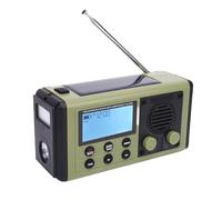 ASHATA Radio d'urgence à Bande Complète, Récepteur Multi-Bandes IPX6 Radio Solaire Portable à L'épreuve de l'eau avec Affichage LCD Cog Cog pour AM FM SW WX Bands SOS Alerte (Green)