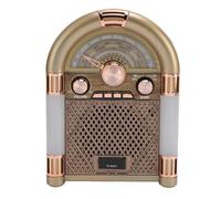 ASHATA Radio Haut-Parleur Rétro, Décor Vintage Portable sans Fil FM/AM/SW avec Batterie 1200mAh 5.0 Options de Lecture Multiples pour la Maison Cuisine Bureau Camping en (Plug UE 220V)