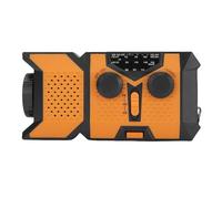 ASHATA Radio Météo d'urgence, Radio à Manivelle d'urgence avec Chargeur Solaire, Radio Portable à Modulation de Fréquence AM à Piles avec Lampe de Poche LED pour Les Urgences et