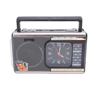 ASHATA Radio Rétro, Haut-Parleur avec Réception Radio FM AM SW, Conception Portable, avec Une Longue Antenne, Une Horloge et Une Lampe de Poche, pour Une Utilisation Extérieure à (EU)