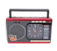 ASHATA Radio Rétro, Haut-Parleur avec Réception Radio FM AM SW, Conception Portable, avec Une Longue Antenne, Une Horloge et Une Lampe de Poche, pour Une Utilisation Extérieure à (EU)