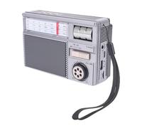 ASHATA Radio Solaire, Haut-Parleur Bluetooth AM FM SW, Radios Vintage Portables Prenant en Charge la Batterie Rechargeable et L'alimentation des Panneaux Solaires pour Le Camping et Les (Grey)