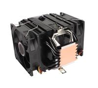 ASHATA Refroidisseur de Processeur de 9 Cm, Ventilateurs de Refroidissement de Processeur D'ordinateur Double, 6 Caloducs en Cuivre, 3 Fils, 3 Ventilateurs, Ventilateurs de