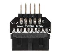 ASHATA Répartiteur de Carte Mère USB, USB 2.0 9 Broches vers 3.0 19 Broches Femelle, Adaptateur avec Câble blindé pour Ventilateur de Barre Lumineuse DIY, Interface étendue