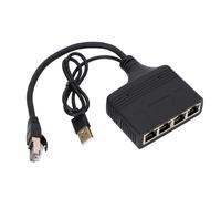 ASHATA Répartiteur Ethernet Gigabit, Prise D'extension Réseau RJ45, Adaptateur Répartiteur de Réseau de Câble RJ45 1 Entrée 4 Sorties 1000 Mbps pour Routeur Décodeur TV