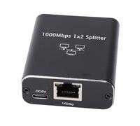 ASHATA Répartiteur RJ45 Gigabit 1000 Mbps avec Câble d'alimentation USB pour Solutions Réseau de Bureau et Consoles de Jeux 1 Pièce (1 à 2)