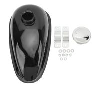 Ashata Réservoir de carburant de moto Alliage d'aluminium de réservoir d'essence de gaz de carburant 4L poli pour les