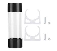 ASHATA Réservoir de refroidissement à eau cylindrique, 150 mm, transparent, réservoir d'eau de refroidissement rapide, échangeur de chaleur G1/4 pour ordinateur