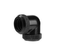 ASHATA Richer-R Tube de coude à 90 degrés,14mm OD G1 / 4 DIY Coude à 90 degrés pour Tuyau Double connecteur de Tube de Tuyau Rigide Refroidissement par Eau-Liquide(Noir)