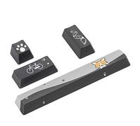 ASHATA Rubber Keycaps, DIY Mini Black Dogs Pattern Keycaps Space + ESC + Enter + Numpad Enter Keycap for Mechanical Keyboard, Personalcap Keycap, Using PBT Material(Motif de Chiens)