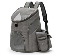 ASHATA Sac à Dos de Transport Respirant pour Animaux de Compagnie, Conception Mains Libres pour Chiens et Chats de Petite et Moyenne Taille, Compact 17,72x14,17x12,20 Pouces (Gray)