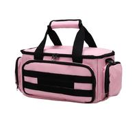 ASHATA Sac à Outils pour Femme avec Grande capacité, Construction Robuste et Multi-poches pour électricien, Charpentier, Réparateur, Nylon Rose 35,6 Cm