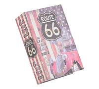 ASHATA Simulation Book Safe Box, Creative Book Safe Box Money Jewelry Collection Case de rangement avec serrure à combinaison pour l'argent privé, lettres d'amour, journaux intimes (ROUTE 66)