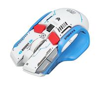 ASHATA Souris de Jeu, Confortable 2,4 G Filaire Bluetooth 3 Modes Souris Ergonomiques, 5 DPI Réglables avec 11 Lumières RVB pour Windows pour Android pour iOS (Blanc)