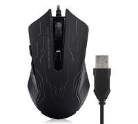 ASHATA Souris de Jeu Filaire, Souris de Jeu silencieuse USB Filaire Souris d'ordinateur Portable de Bureau G6 1,5 m 6 Vitesses réglable, réglable, poignée Confortable Ergonomique Optique PC Optique