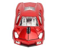ASHATA Souris sans Fil LED, Souris en Forme de Voiture de Sport, Récepteur USB 2,4 GHz pour Ordinateur de Bureau, Souris de Sport avec Phare LED, Capteur Optique 1600 DPI, pour PC