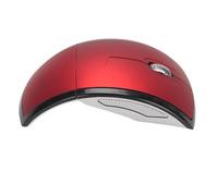 ASHATA Souris sans Fil Pliable, Souris de Voyage Arc Portable 2,4 GHz, Souris D'Ordinateur Ergonomique, Interrupteur de Mise Hors Tension Magnétique avec Récepteur USB pour Ordinateur (Rouge)