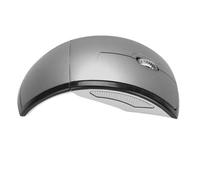 ASHATA Souris sans Fil Pliable, Souris de Voyage Arc Portable 2,4 GHz, Souris D'Ordinateur Ergonomique, Interrupteur de Mise Hors Tension Magnétique avec Récepteur USB pour Ordinateur (Gray)