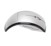 ASHATA Souris sans Fil Pliable, Souris de Voyage Arc Portable 2,4 GHz, Souris D'Ordinateur Ergonomique, Interrupteur de Mise Hors Tension Magnétique avec Récepteur USB pour Ordinateur (Silver)