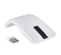 ASHATA Souris Tactile sans Fil Pliable Ultra Fine 2,4 GHz, Souris Arc Tactile sans Fil Légère et Pliable avec Récepteur USB pour PC, Ordinateur Portable, Bureau (White)