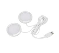ASHATA Spot-lumière LED à Double Tête 5V USB, Mini Ultra Slim Sous Counter Light Affiche d'éclairage Modèle d'éclairage avec Câble de 3,9 Pieds, pour le Plafond, Chambre à Coucher, Cuisine, Armoire