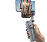 ASHATA Stabilisateur de Cardan de Téléphone, Stabilisateur de Poche Pliable à 3 Axes pour Smartphone, Trépied intégré, Lumière de Remplissage, Perche à Selfie Bluetooth, Suivi des