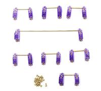 ASHATA Stabilisateur de Clavier Mécanique, 2 Spécifications avec Fil Doré, Stabilisateurs à Vis Plaqués Or pour Clavier à Positions de Touche 61/64/87/104/108 (Violet)