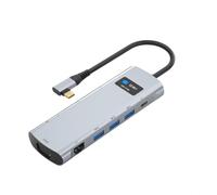 ASHATA Station d'accueil de 12 en 1 de Type C, Adaptateur de Type C avec 3 Ports D'affichage 4K 60Hz VGA PD USB 3.0 SD TF RJ45 Ethernet pour Ordinateur Portable