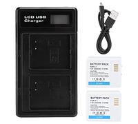 ASHATA Station de pour Arlo, （2440mAh） Batterie Rechargeable et USB Station de Chargeur LCD à Deux Emplacements pour Arlo Pro/Pro 2 VMA4400, Chargeur pour Arlo Pro/Pro 2