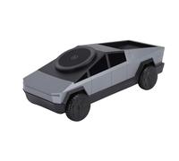 ASHATA Station de Recharge sans Fil 3 en 1, Modèle de Voiture, Chargeur Rotatif à L'échelle 1:25 avec Lumière Ambiante, Station de Recharge de Voyage Portable pour Téléphone, Montre, (Gray)